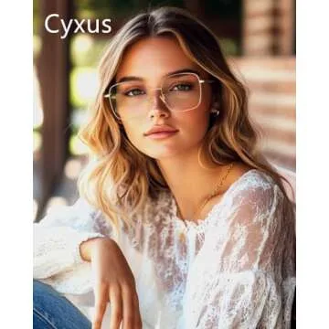 Cyxus Square Blue Light Glasses for Men Women