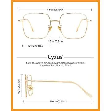 Cyxus Square Blue Light Glasses for Men Women