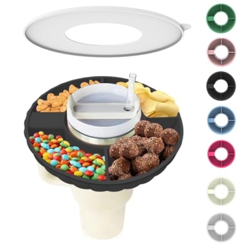 WVNWVN Snack Bowl for Stanley Cup, Silicone Snack Tray with Lid Compatible with Stanley Cup 40 oz, R...
