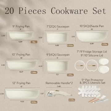 Buy CAROTE 20pcs Nonstick Cookware Set - Versatile & Stylish