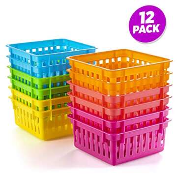 PREXTEX Classroom Storage Baskets Crayon and Pencill Container - Classroom Organization - Crayon Hol...
