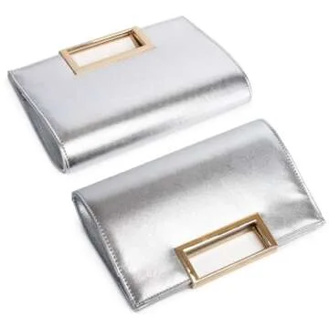 Stylish DETARA Silver Clutch Purse for Any Event