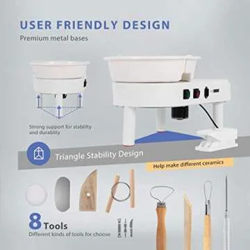 VIVOHOME 25CM Pottery Wheel for Artists & DIY Enthusiasts