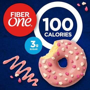 Fiber One 100 Calorie Donuts, Strawberries and Creme, 4 Count, 3.28 oz