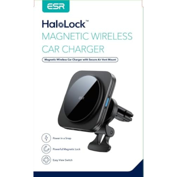 ESR for MagSafe Car Mount Charger, 15W Magnetic Wireless Car Charger, Compatible with MagSafe Car Charger, Air Vent/Dashboard Phone Holder Mount for iPhone 16/15/14/13/12, Fast Charging, Black