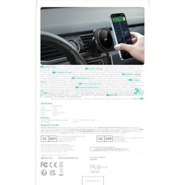 ESR for MagSafe Car Mount Charger, 15W Magnetic Wireless Car Charger, Compatible with MagSafe Car Charger, Air Vent/Dashboard Phone Holder Mount for iPhone 16/15/14/13/12, Fast Charging, Black