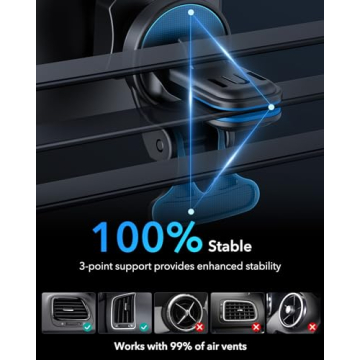 ESR for MagSafe Car Mount Charger, 15W Magnetic Wireless Car Charger, Compatible with MagSafe Car Charger, Air Vent/Dashboard Phone Holder Mount for iPhone 16/15/14/13/12, Fast Charging, Black