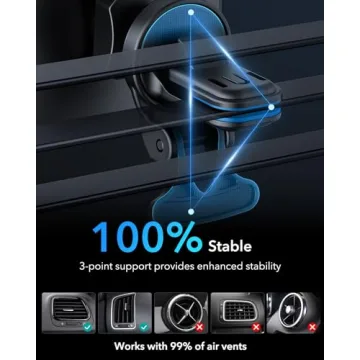 ESR for MagSafe Car Mount Charger, 15W Magnetic Wireless Car Charger, Compatible with MagSafe Car Charger, Air Vent/Dashboard Phone Holder Mount for iPhone 16/15/14/13/12, Fast Charging, Black