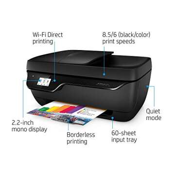 HP OfficeJet 3833 All-in-One Printer, HP Instant Ink & Amazon Dash Replenishment Ready (K7V37A) (Renewed)