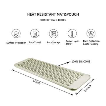 EIOKIT Silicone Heat Resistant Mat, Protects Surfaces from Heat Damage, Provides Slip Resistance, an...
