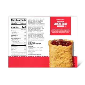 Amazon Grocery Strawberry Fruit & Grain Cereal Bars – 8 Count, 10.4 Oz Box