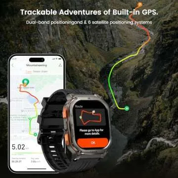 KOSPET Tank M3 Ultra Smart Watch with GPS, 50M Waterproof, Compass, Altitude, Air Pressure, 480mAh Extra Large Battery, Full Stainless Steel, Bluetooth Call, 1.96'' AMOLED Always-on Display, AI Voice