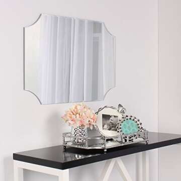 Kate and Laurel Ciel Metal Mirrored Ornate Scalloped Decorative Tray, Silver