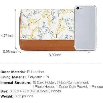 CLUCI Women's RFID Bifold Wallet - Large & Chic