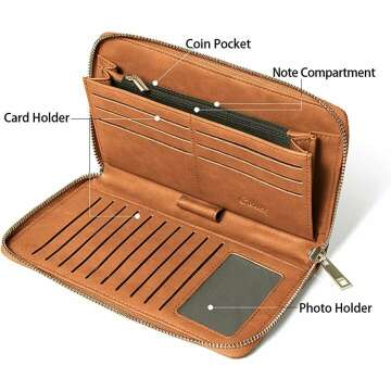 CLUCI Women's RFID Bifold Wallet - Large & Chic