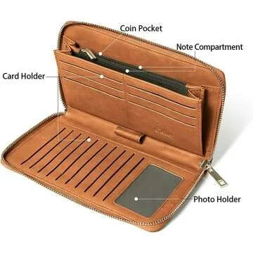 CLUCI Women's RFID Bifold Wallet - Large & Chic