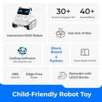 Makeblock Codey Rocky Interactive Emo Robot, Coding for Kids 8-12, STEM Toys Support Scratch Python ...