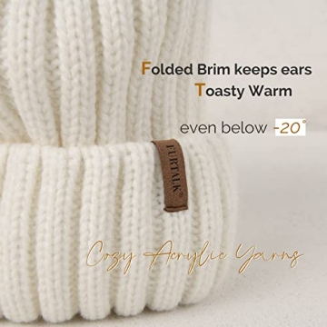 FURTALK Women's Winter Knitted Beanie Hat with Pom