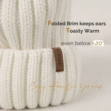 FURTALK Women's Winter Knitted Beanie Hat with Pom