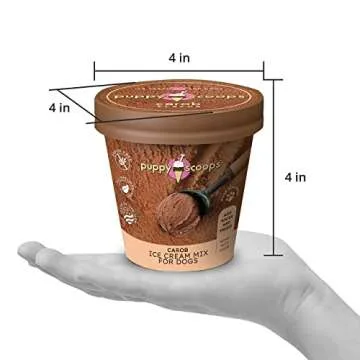 Puppy Scoops Ice Cream Mix for Dogs: Carob (Natural Dog Safe Chocolate Flavor) - Add Water and Freeze at Home