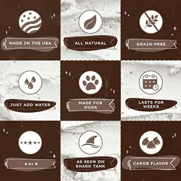 Puppy Scoops Ice Cream Mix for Dogs: Carob (Natural Dog Safe Chocolate Flavor) - Add Water and Freeze at Home