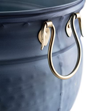 LifeSmart Garden Hose Storage Holder Pot with Lid Antique Green | Expandable Water Hose Container 12 x 16 inches Hold up To 100 ft Outdoor or Indoor Use