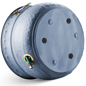 LifeSmart Garden Hose Storage Holder Pot with Lid Antique Green | Expandable Water Hose Container 12 x 16 inches Hold up To 100 ft Outdoor or Indoor Use