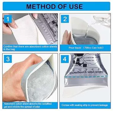 Moodooy Disposable Urinal Bags, 20 Pack Emergency Urine Bags, Portable Camping Pee Bags, Travel Pee Bags, Traffic Jam Emergency Portable Urine Bag, Vomit Bags, for Men Women Kids Patient