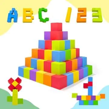 Pairez Toys Foam Counting Blocks, 105 Pieces 1 Inch Soft Rainbow Math Counters Cubes, Math Manipulatives Preschool, Classroom Learning Supplies, Stacking Blocks for Kids Ages 3+
