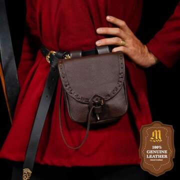 Mythrojan Leather Belt Pouch for Medieval Events