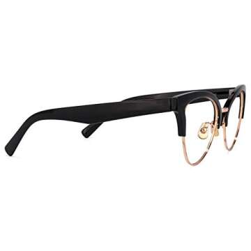 Zeelool Women's Browline Cat Eyeglasses Frame with Clear Lens Charlene FX0819-03 Black