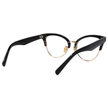 Zeelool Women's Browline Cat Eyeglasses Frame with Clear Lens Charlene FX0819-03 Black