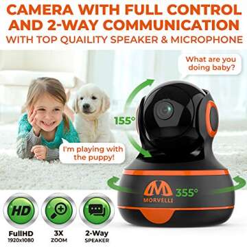 LazyPro 1080P WiFi Indoor Home Security Camera Two-Way Audio, Smart Wireless Baby Monitor, IR Night ...