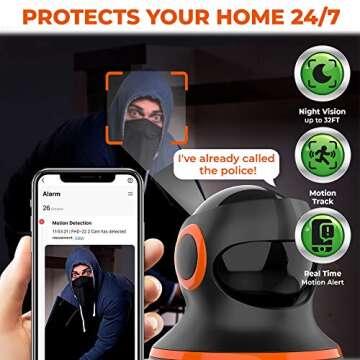 LazyPro 1080P WiFi Indoor Home Security Camera Two-Way Audio, Smart Wireless Baby Monitor, IR Night Vision, App for iPhone, Android, Surveillance Security Cam Motion Detection, Alexa - Cloud Storage