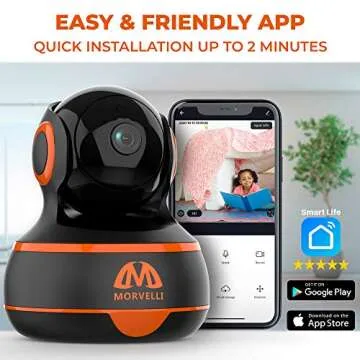 LazyPro 1080P WiFi Indoor Home Security Camera Two-Way Audio, Smart Wireless Baby Monitor, IR Night Vision, App for iPhone, Android, Surveillance Security Cam Motion Detection, Alexa - Cloud Storage