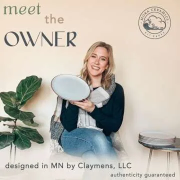 Mora Ceramic Dinner Plates Set of 6, 10 inch Dish Set - Microwave, Oven, and Dishwasher Safe, Scratch Resistant, Modern Rustic Dinnerware- Kitchen Porcelain Serving Dishes - Earl Grey