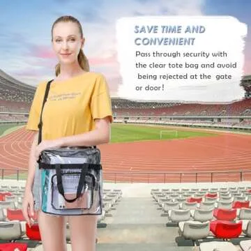 Clear Bag Stadium Approved,Stadium Security Travel & Gym Clear Tote Bags,12"x 6"x12"