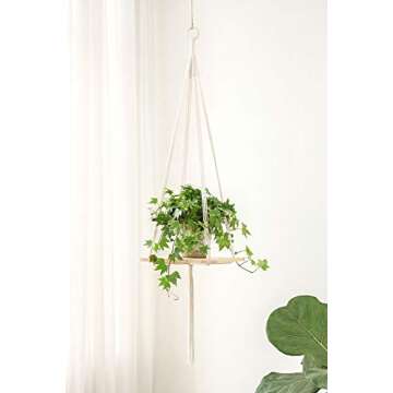 Mkono Hanging Plant Shelf, Macrame Shelf Hanging Planters Indoor Plant Hanger Decorative Flower Pot ...