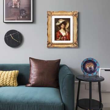 SIMON'S SHOP 11x14 Picture Frame Photo Frames 8x10 with Mat in Bronze, Vintage Looking Wall Mounting Poster Frames