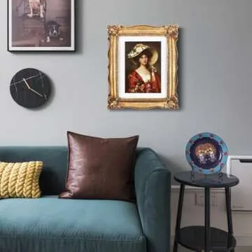 SIMON'S SHOP 11x14 Picture Frame Photo Frames 8x10 with Mat in Bronze, Vintage Looking Wall Mounting Poster Frames