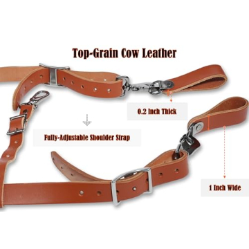 WELKINLAND Durable Buffalo Leather Tool Belt Suspenders