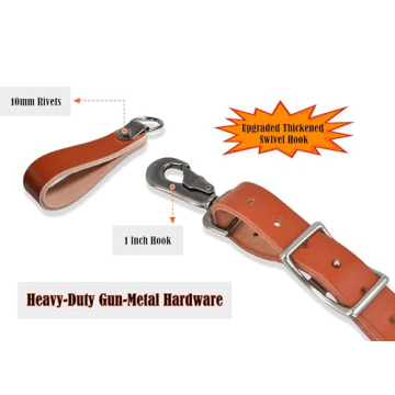 WELKINLAND Durable Buffalo Leather Tool Belt Suspenders