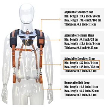 WELKINLAND Durable Buffalo Leather Tool Belt Suspenders