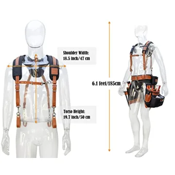 WELKINLAND Durable Buffalo Leather Tool Belt Suspenders