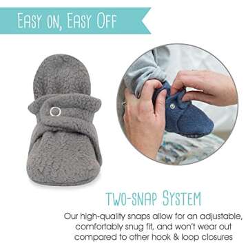 Zutano Unisex Baby Cozie Fleece Bootie, Gray, 18 Months