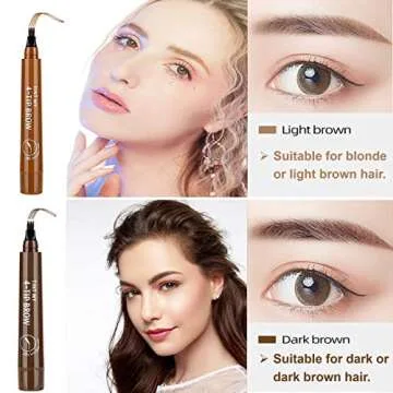 AWCCXMYM 3PCS Dark Brown Eyebrow Pencil Eyebrow Pen - Waterproof Microblading Eyebrow Pen,Long Lasting,Easily Create Natural Eyebrow Makeup