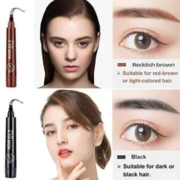 AWCCXMYM 3PCS Dark Brown Eyebrow Pencil Eyebrow Pen - Waterproof Microblading Eyebrow Pen,Long Lasting,Easily Create Natural Eyebrow Makeup
