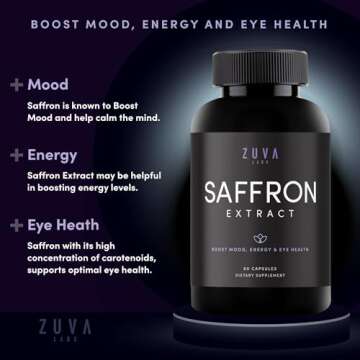 Ultra6 Saffron Supplements - 100% Pure Saffron Extract Capsules and Mood Enhancer for Women and Men ...
