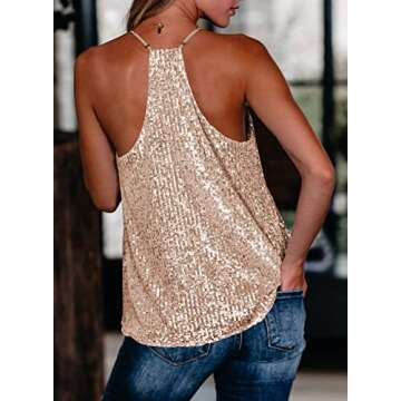 miduo Sequin Tank Top for Women - Elegant Holiday Style