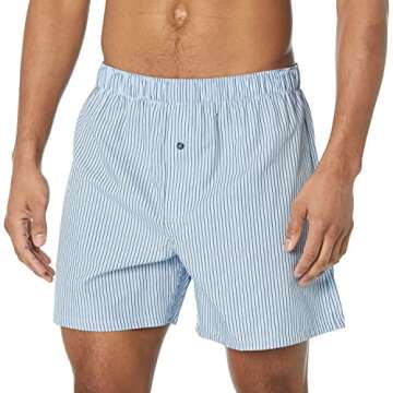 Amazon Essentials Men's Woven Cotton Boxer Short Underwear (Available in Big &Tall), Pack of 5